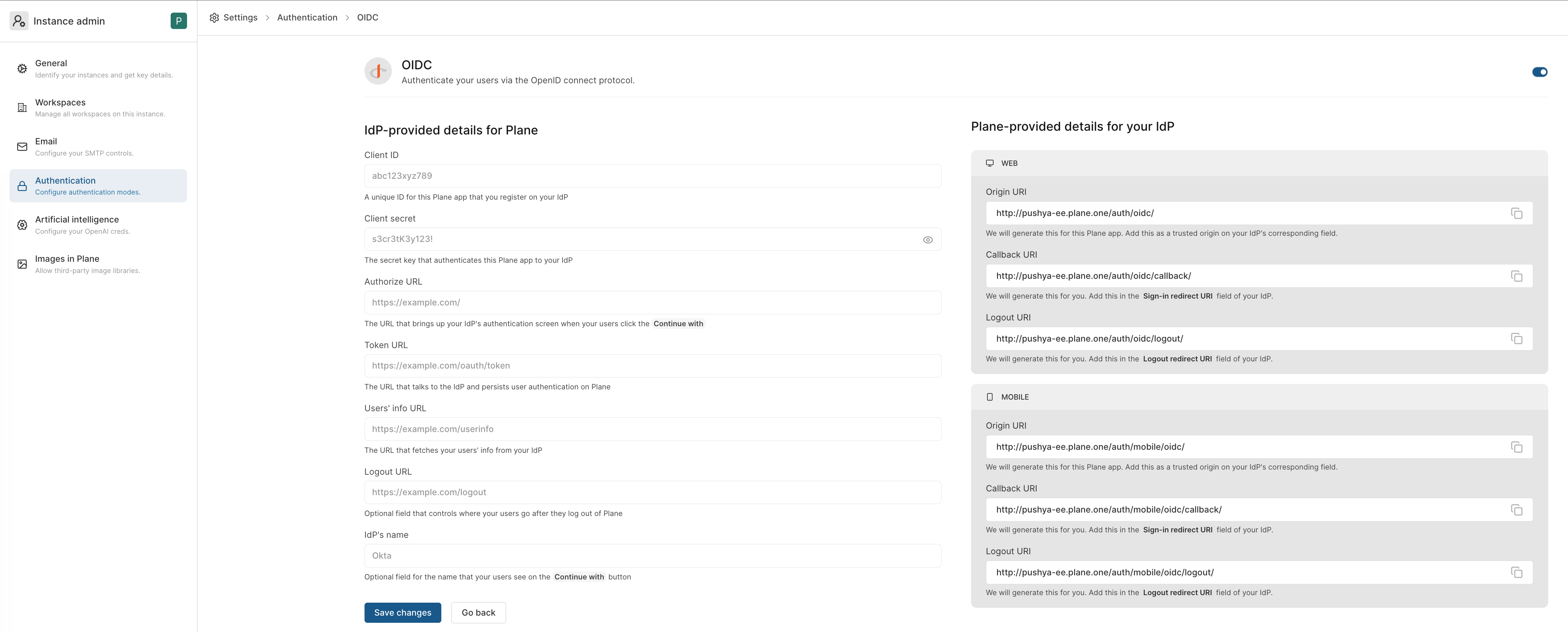 OIDC Configuration